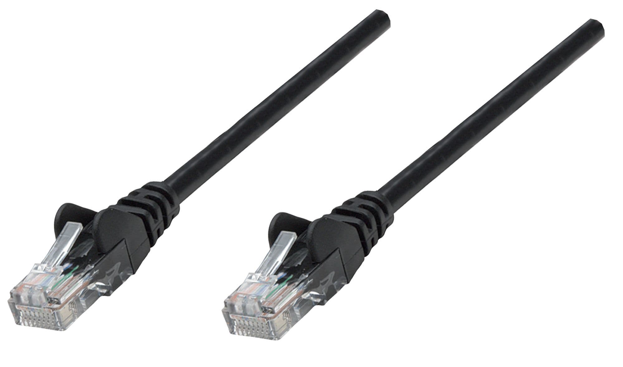 INTELLINET Cable de red S/FTP, Cat6a,.3m (1ft), 100% Cobre, Hasta 10Gb, Contactos 50micras de oro, Blindado, Cable Patch Negro INTELLINET 313834