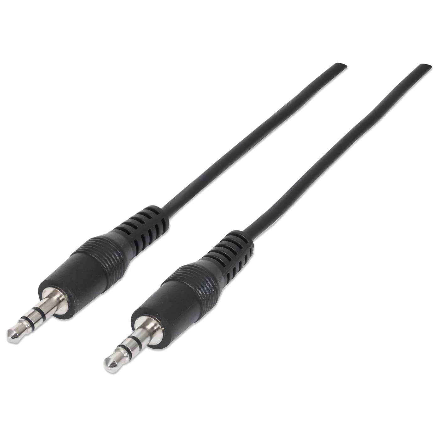 MANHATTAN 334594 Cable auxiliar 3.5mm Macho a Macho Color Negro de 1.8m