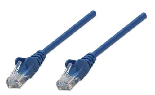 INTELLINET Cable de red UTP, Cat6, 1m (3ft), 100% Cobre, Contactos chapa de oro, Cable Patch Azul INTELLINET 342575