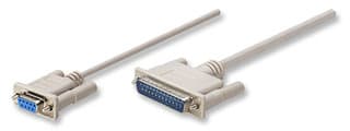 MANHATTAN 314770 Cable Null Modem para Impresora con conector DB9 hembra a DB25 macho, 1.8m. Blindado y sellado