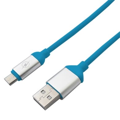 BROBOTIX Cable USB V2.0 a Micro de PVC Texturizado BROBOTIX 161208A, 125 cms, Azul