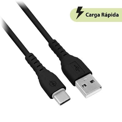BROBOTIX CABLE CARGA RÁPIDA USB V3.0 TIPO "C", PVC, 1.0 M, NEGRO (6001776), Brobotix