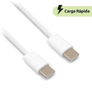 BROBOTIX CABLE CARGA RÁPIDA, USB TIPO "C" A TIPO "C", TEJIDO, 1.0 M, GRIS (6001547), Brobotix