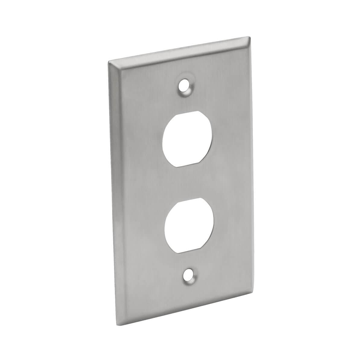 TRIPP-LITE Placa Frontal de Ancho Sencillo de 2 Puertos TRIPP-LITE N206-FP02-IND, Plata, Acero inoxidable