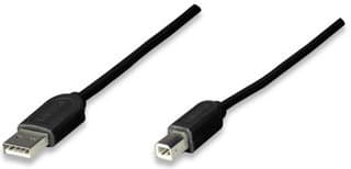 MANHATTAN 342650 Cable USB Para impresora USB-A a USB- B Macho-Macho, Negro, 1.8 m,