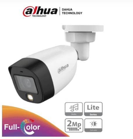 Dahua Technology DAHUA DH-HAC-HFW1209TLMN-A-LED-S3 - Camara Bullet Full Color de 2 Mp/ 1080p/ p2.8mm/ 108°/ Microfono/ 40 Metros IR/ DWDR/ IP67/ Metalica+Policarbonato