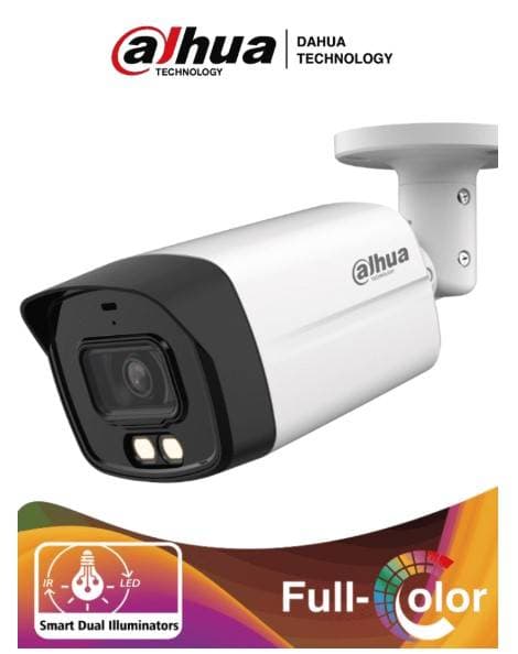 Dahua Technology DAHUA HAC-HFW1801TLMN-IL-A - Camara Bullet 4k/ Iluminador Dual Inteligente + Full Color/ Lente de 2.8 mm/ 106°/ Microfono Integrado/ 40IR, IP67