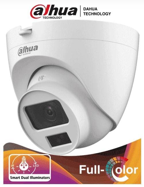 Dahua Technology DAHUA HAC-HDW1200CLQN-IL-A - Camara Domo de 2 Megapixeles/ Dual Inteligente + FullColor/2.8 mm/ 102°a/ 20 Metros de IR y Luz Visible/ Microfono
