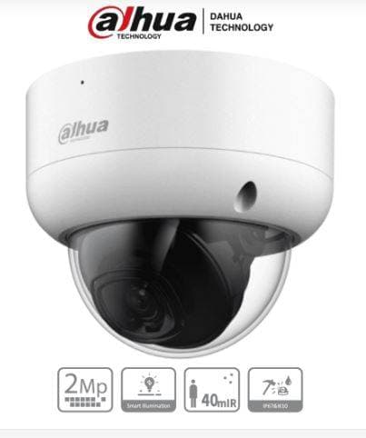 Dahua Technology DAHUA HAC-HDBW1200EA - Cámara Domo de 2 Mp Antivandálica/ 1080p/ Lente 2.8 mm/ 115 °/ IR de 40 Metros/ Super Adapt/ IK10/ Uso Exterior IP67