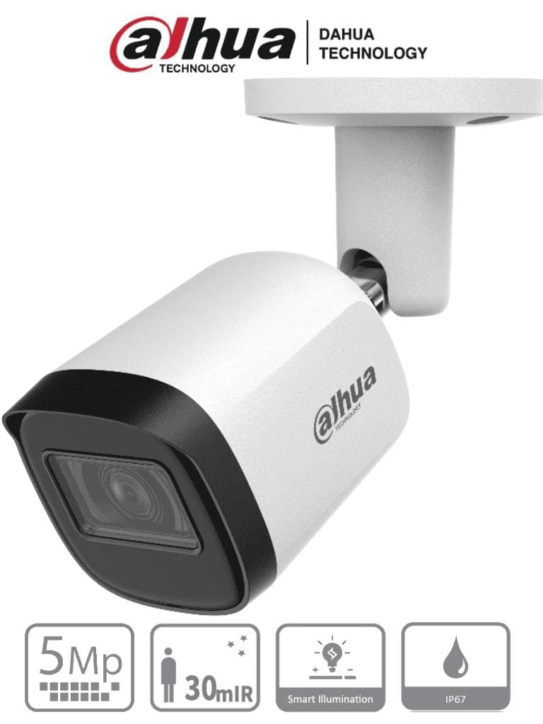 Dahua Technology Cámara ANALOGA BALA 5MP HAC-B2A51N-U-28-S2 Cámara bullet de 5 MP con lente de 2.8 mm