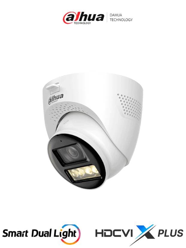 Dahua Technology Cámara DAHUA HAC-HDW1200TQ-IL-T, cámara domo de 2 megapíxeles, HDCVI Xplus, iluminador dual inteligente, audio bidireccional, apertura de 111°, iluminació