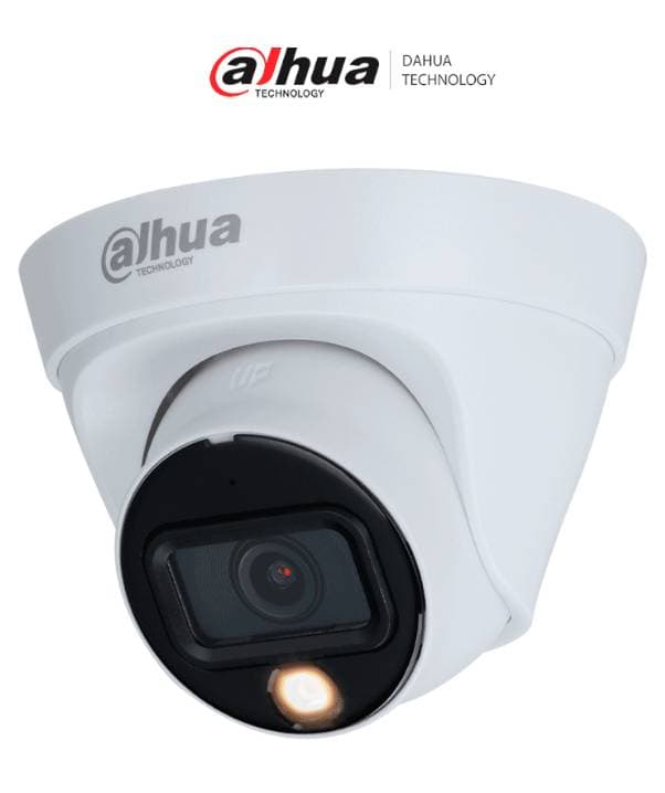 Dahua Technology Cámara DAHUA HDW1239T1P-A-LED-0280B-S6, cámara domo de 2mp, lente de 2.8mm, 100°, micrófono integrado, luz blanca 15 m