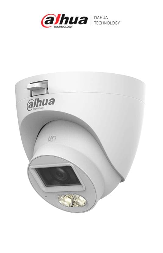 Dahua Technology Cámara DAHUA HDW1500CLQN-IL-A-S3-DIP, cámara domo de 5 mp, iluminación dual + full color, lente de 2.8mm, 106°, 30 mts de ir, micrófono integrado, ip67