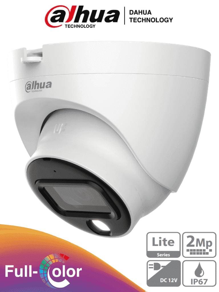 Dahua Technology Cámara Domo Full Color DAHUA DH-HAC-HDW1209TLQN-A-LED-0280B-S3 2 MP con lente de 2.8mm y ángulo de 103°