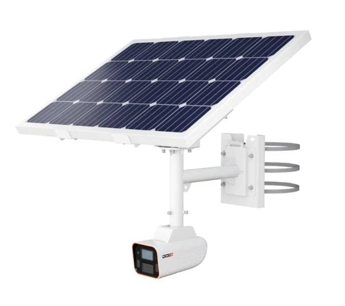 PROVISION-ISR Cámara solar IP 4 MP, Lente 3.6 mm (92°), IR hasta 20 mts,IA reconocimiento de objetos,WDR,Onvif, Altavoz, microfono, IP67