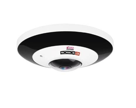 PROVISION-ISR Cámara fisheye IP 6 MP, Lente 1,65 mm (360° for Ceiling Mount / 180° For Wall Mount) , de dia detecta hasta 90 mts , DDA , microfono, WDR, IP67