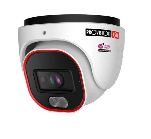 PROVISION-ISR Camara domo IP 4 MP, Lente 2.8mm (93), de dia detecta hasta 60 mts/Reconoce: 12 mts/Idetifica: 6 mts, IR hasta 20 mts, DDA , microfono, WDR,PoE, IP67