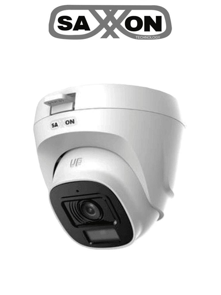 SAXXON SAXXON SUA-HAC-T20P-0280B- Cámara Turret de 2 Megapíxeles/ Lente de 2.8 mm con Visión de Apertura de Hasta 100°/ Policarbonato/ IR de Hasta 20m