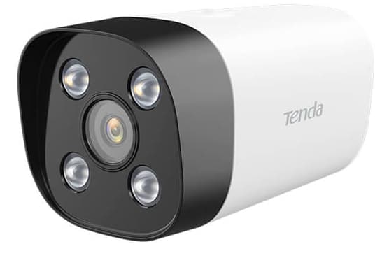 TENDA Cámara formato bala con lente optico de 4MP (2560 * 1440) de alto rendimiento en interiores y exteriores, permite uso de NVR y mediante app, POE