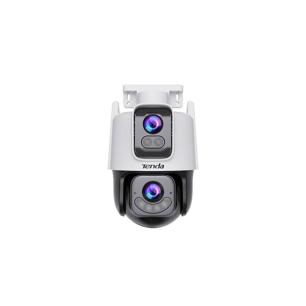 TENDA Camara equipada con lente fijo de 3MP y lente PT de 3MP, puede proteger simultáneamente 2 áreas diferentes, reduciendo eficazmente los puntos ciegos.