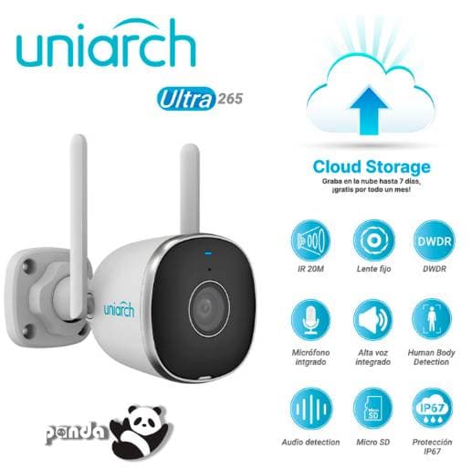 UNIARCH Cámara IP Bala Wifi Uniarch (Uho-B2R-M2F3) 2MP