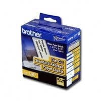 BROTHER Etiqueta blanca de papel Brother DK1201, 400 etiquetas de 29 mm de ancho x 90.3 mm de largo. Impresión en negro. QL800 / QL810W / QL1110NWB.