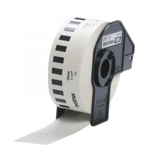 BROTHER Etiqueta blanca continua de papel Brother DK2210 de 29 mm de ancho x 30.4 mts de largo. Impresión en negro. QL800 / QL810W / QL1110NWB.