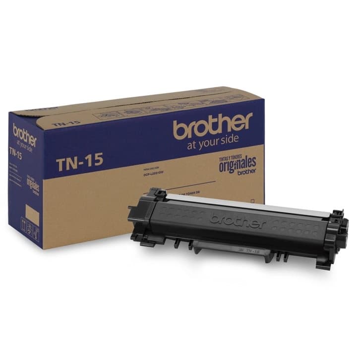 BROTHER Tóner Brother TN15, negro, rendimiento aproximado 4,500 páginas, para equipos DCPL2551DW.
