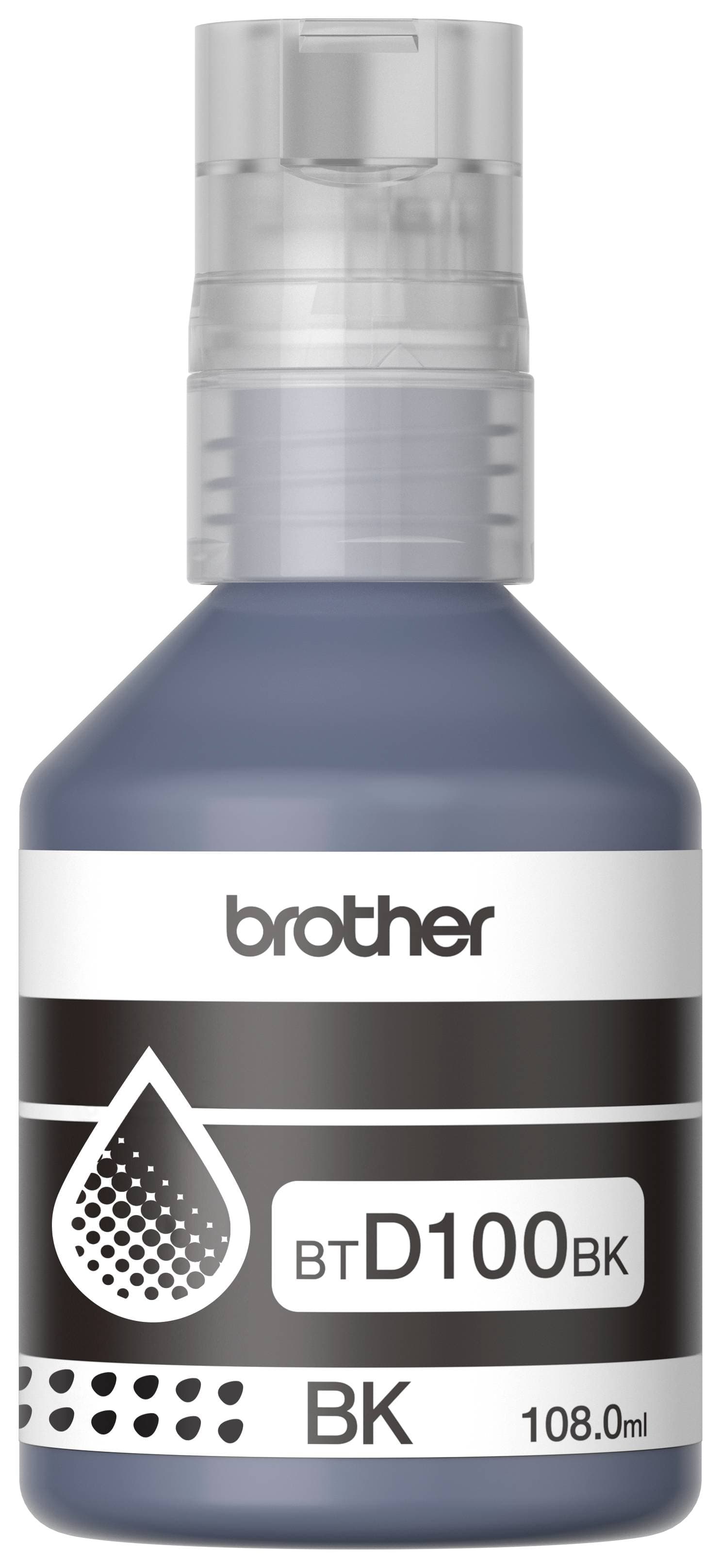 BROTHER Botella de tinta Brother BTD100BK negro, rendimiento aproximado 7,500 páginas, compatible con DCPT230, DCPT530DW, DCPT730DW, MFCT930DW