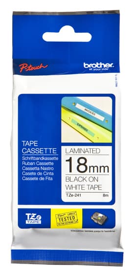 BROTHER Etiqueta blanca continua laminada Brother TZE241
