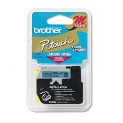 BROTHER Etiqueta azul continua plástica no laminada Brother M531, de 12 mm de ancho x 8 mts de largo. Impresión en negro.