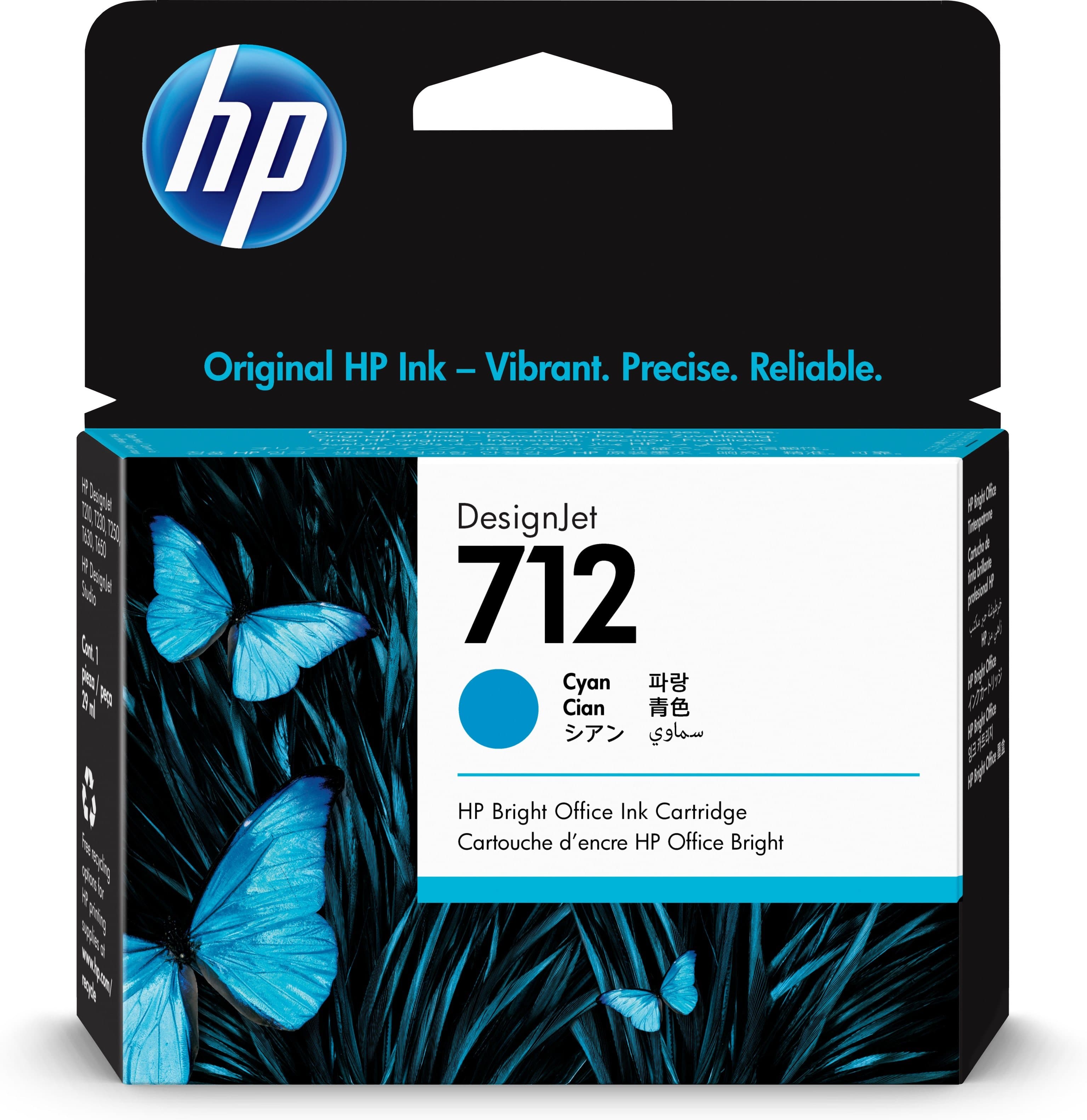 HP Tinta HP 712, 3ED67A, Cian 29ml