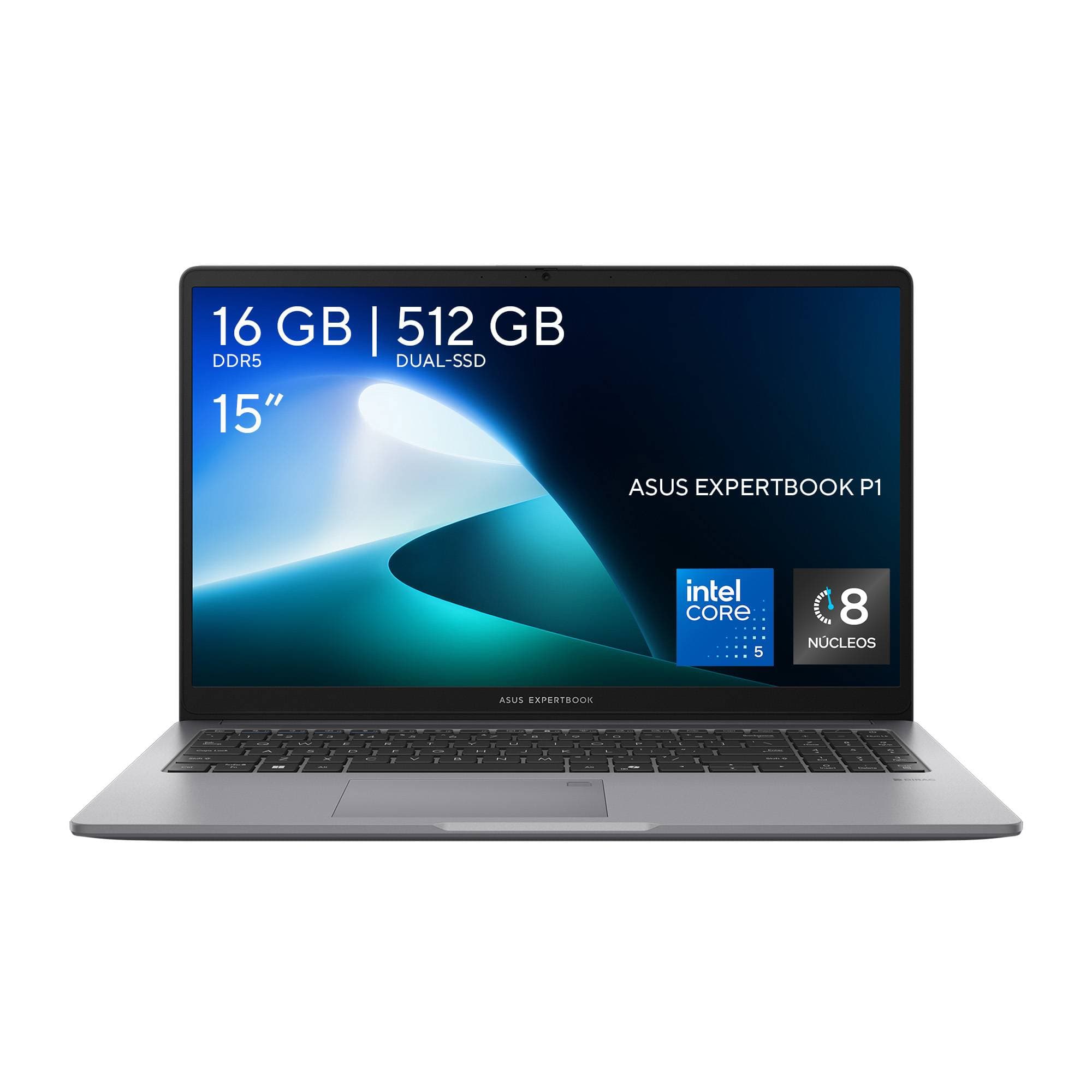 Asus Business ASUS ExpertBook P1 Procesador Intel Core 5 210H, Gráficos Intel UHD, 16GB DDR5, 512GB SSD, Pantalla 15.3,Win 11 Pro