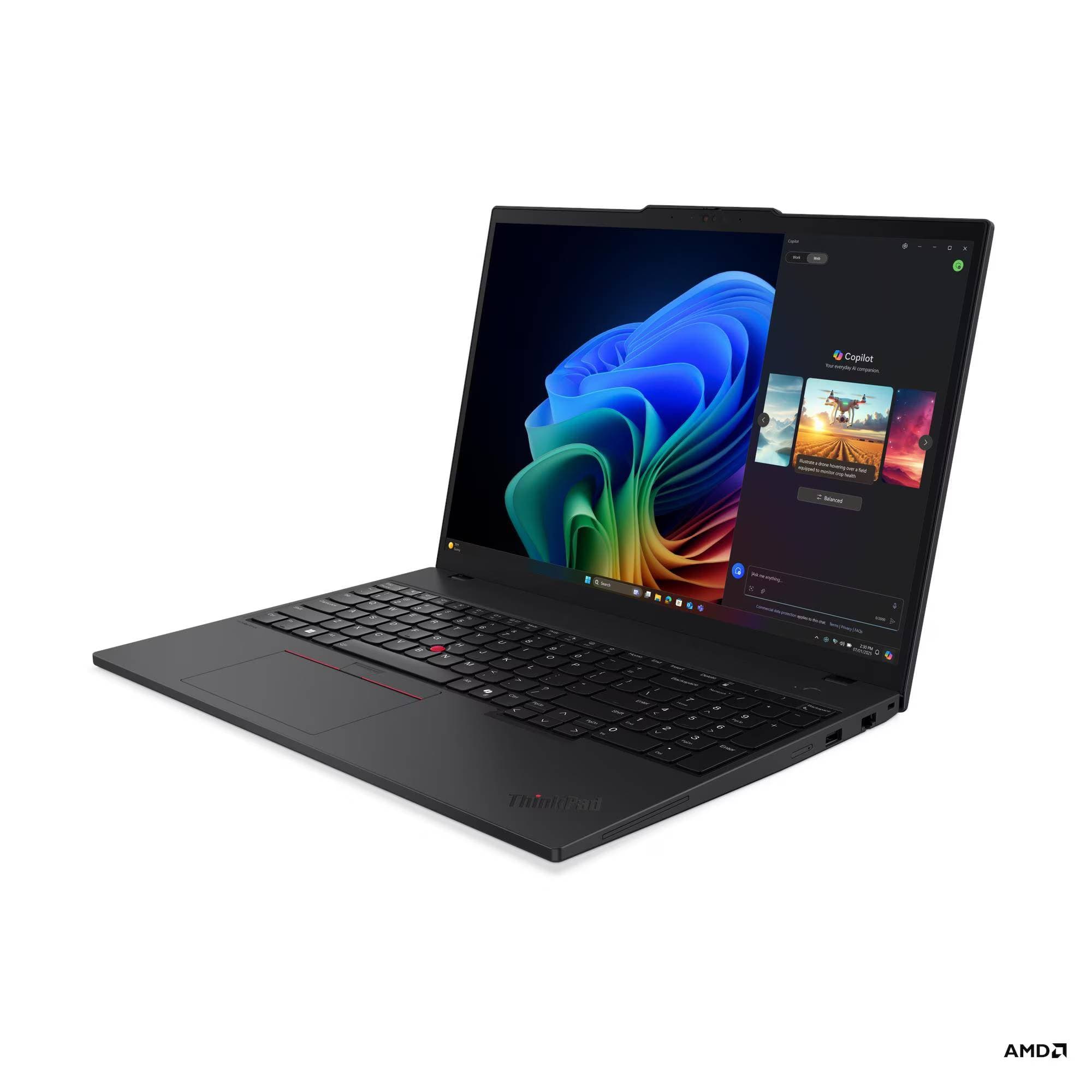 LENOVO Laptop Lenovo ThinkPad T16 Gen 4 AMD Ryzen AI 7 PRO 350, 32 GB, 1TB, W11P, Copilot+ PC, teclado retroiluminado, 3 años de garantia Premier Support
