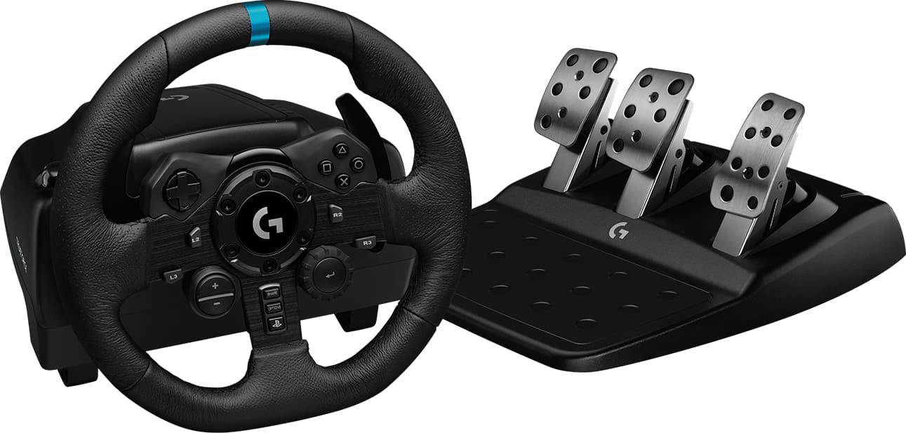 LOGITECH Control Gaming LOGITECH G923, Volante y Pedal, PC, PlayStation, Alámbrico, Negro