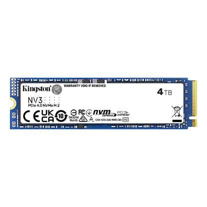 Kingston Technology UNIDAD DE ESTADO SOLIDO KINGSTON NV3 4TB M.2 2280 NVME PCIE GEN 4X4 R.6000MB/S W.5000MB/S