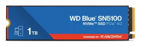 SANDISK SSD SanDisk WD Blue SN5100 NVMe, 1TB, M.2, 3000 MB/s Escritura, 4150 MB/s Lectura, PCI Express 4.0