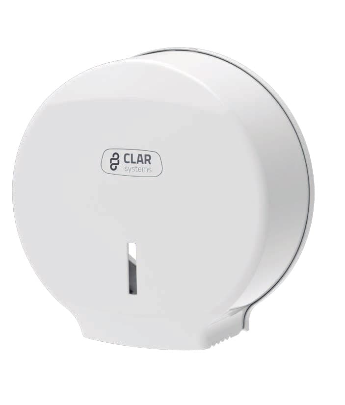 Clar Systems Dispensador de Papel Higiénico Maxi Innova Color Blanco para Rollo Industrial 400mm máx