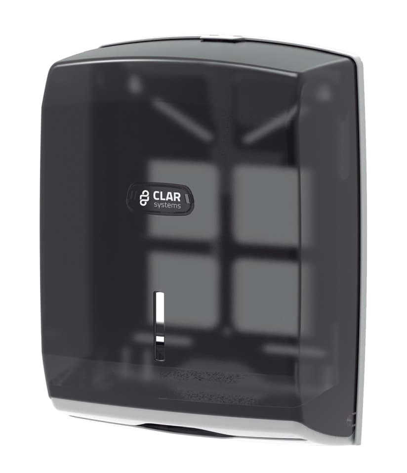 Clar Systems Dispensador de Toalla Inter-doblada Innova ABS antiestático. CLAR SYSTEMS. Color Humo. Capacidad para 600 toallas
