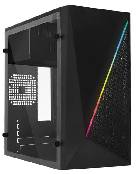 ACTECK Gabinete ACTECK KIOTO GC460 RGB ESSENTIAL, Gabinete, Micro-ATX, Mini-ITX, Negro, 500 W