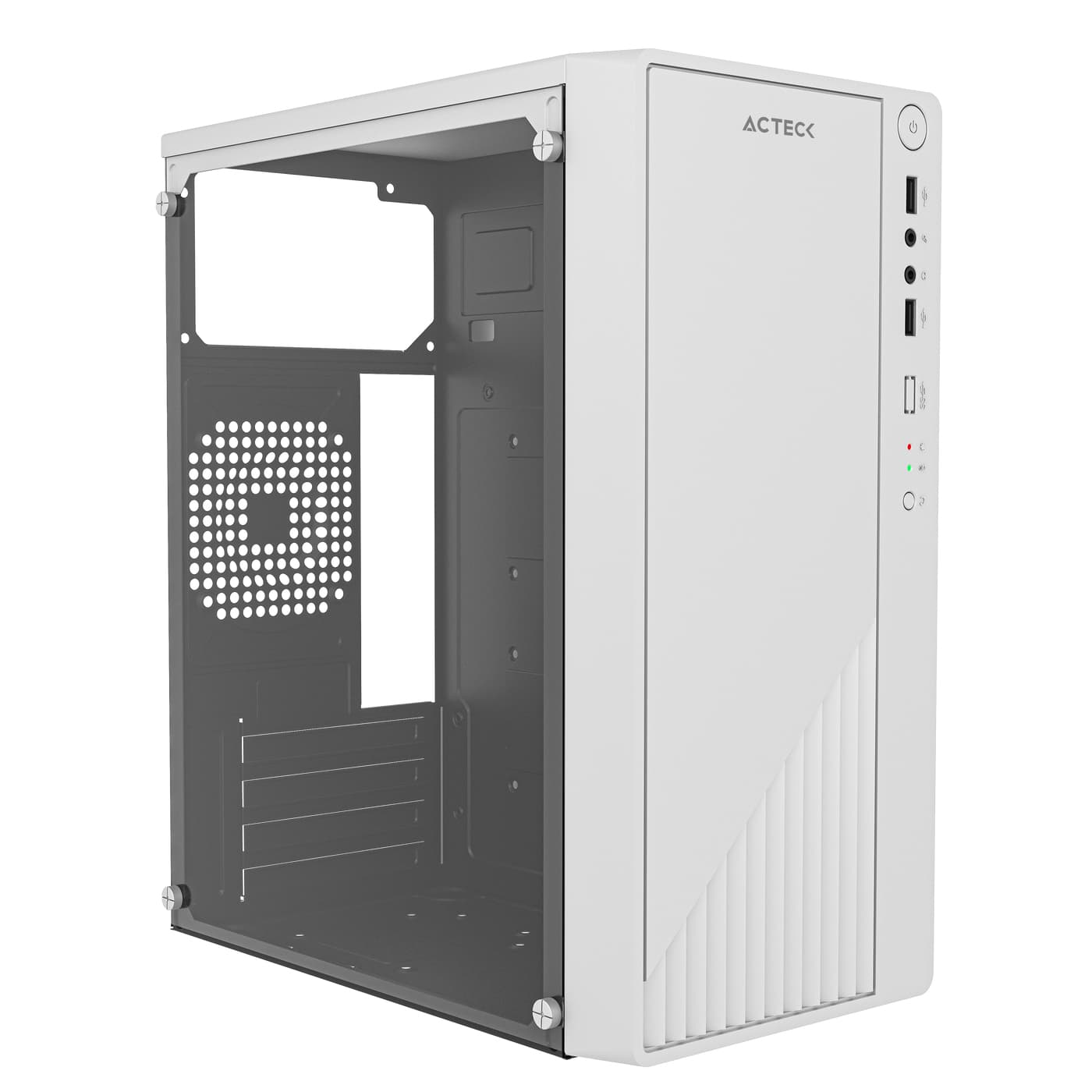 ACTECK Gabinete Mini Torre Acteck KIOTO GC220 ESSENTIAL SERIES Factor de forma: Mini Torre, Panel Lateral Cristal Templado, Tarjetas madre compatibles: Micro ATX