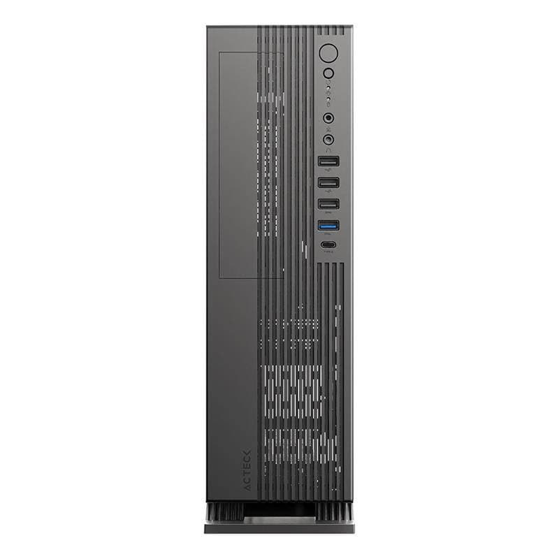 ACTECK Gabinete Mini Torre Slim+F2120 ONEX GS455 ACTECK Factor Micro ATX- Mini ITX, Lector de tarjetas SD