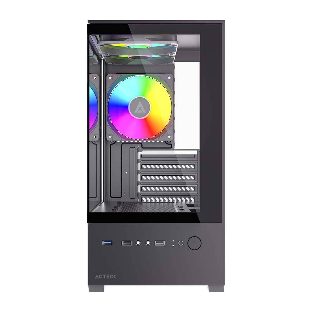 Balam Rush Gabinete Mini Torre PANORAK GC600 ACTECK Paneles de Cristal Templado