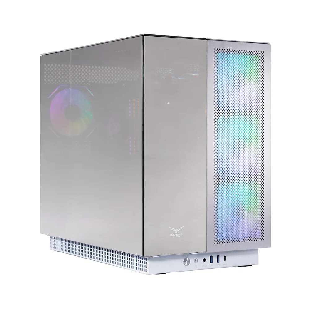 Naceb Gaming NACEB GABINETE GAMER Full ATX, ATX, MITX, IT ALUMINIO Y CRISTAL TEMPLADO 3 Frontales, 1 Posterior ARGB USB 3.0 x2, USB C x1 HD Audio / Micrófono x1 NA-0640