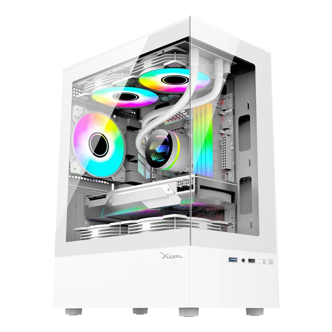 Xzeal Gabinete Xzeal X-Zynergy M-ATX/ITX XZGAZNY1W Espacios PCI 4 espacios de expansión RGB, BLANCO