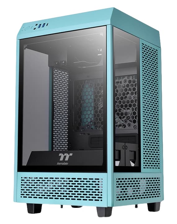 THERMALTAKE Gabinete Thermaltake Tower 100 Turquesa, con Ventana RGB, Mini-Tower, Mini-ITX, USB 3.0, sin Fuente