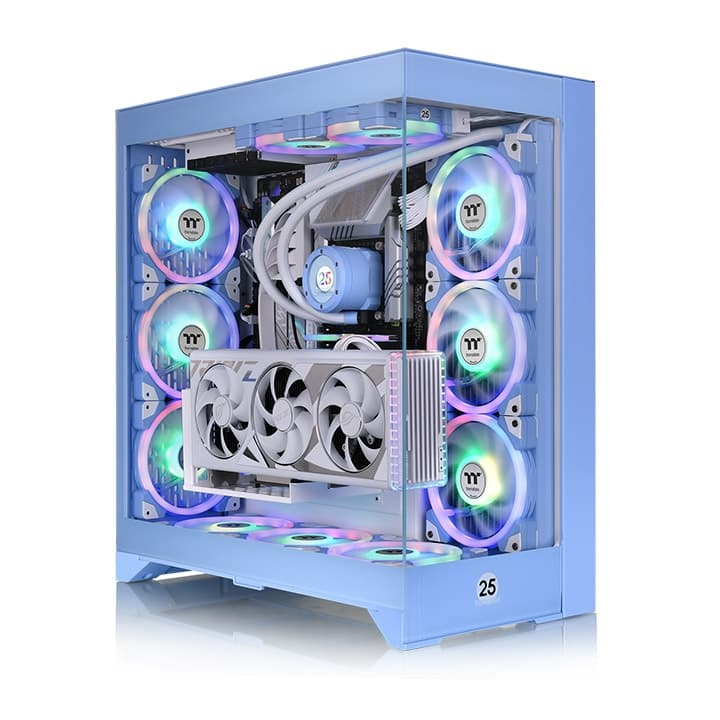 THERMALTAKE Gabinete Thermaltake CTE E600 MX Hydrangea Blue Mid Tower Chassis, ATX/Mini-ITX/Micro-ATX/E-ATX, USB 3.0, sin Fuente, sin Ventiladores Instalados