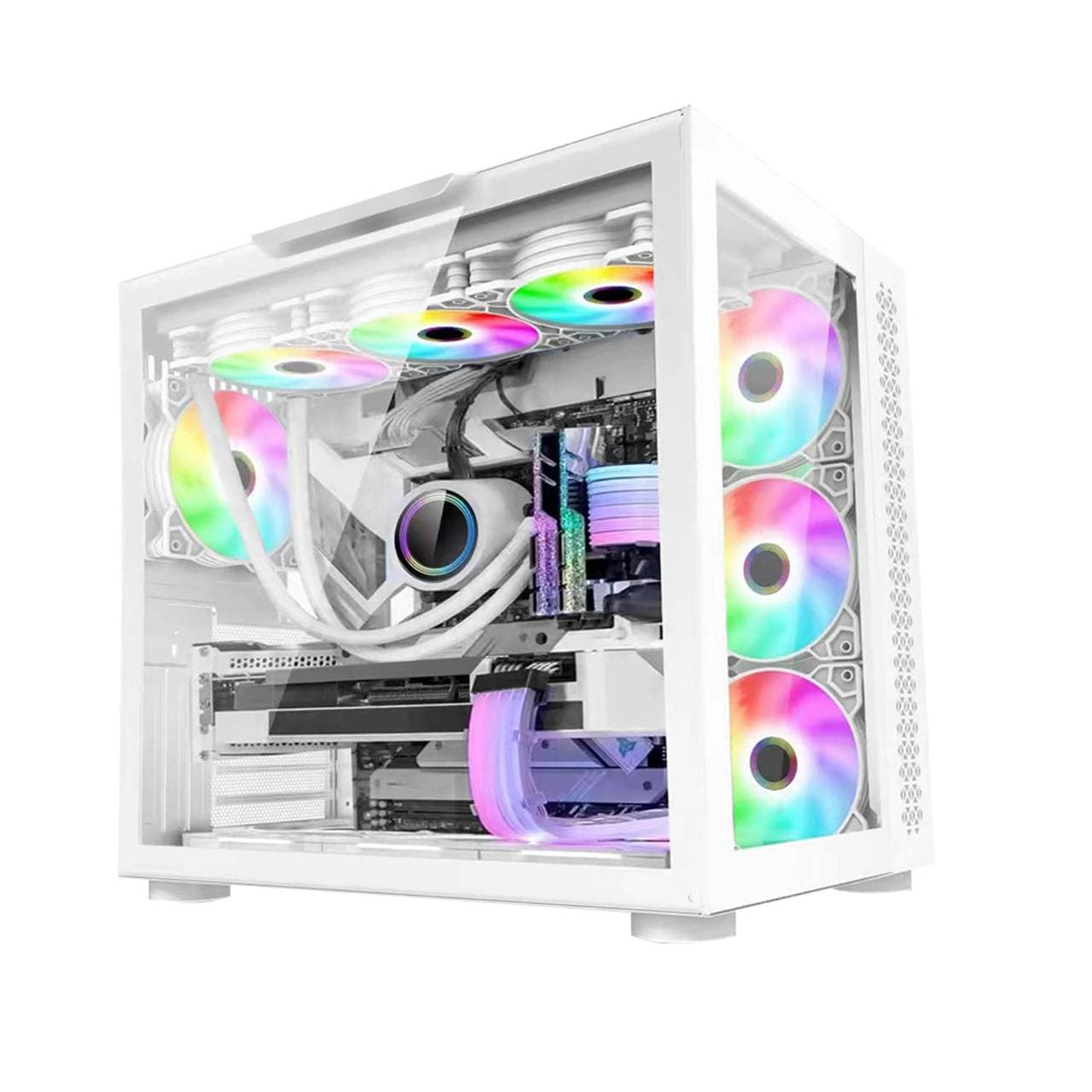 GAME FACTOR GABINETE GAMER GAME FACTOR CSG700 ATX FISHTANK EATX, DOBLE CRISTAL, USB 3.0, S/FTE, BLANCO