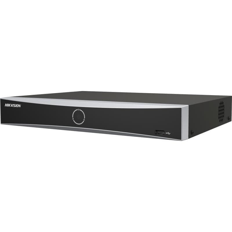 HIKVISION NVR 12mp (4K)/ 4CH IP/ 4 Puertos PoE+/ [Acusearch] Reconocimiento Facial/ AcuSense/ 1 Bahías de Disco Duro/ HDMI en 4K/ 300 Metros PoE Modo Extendido