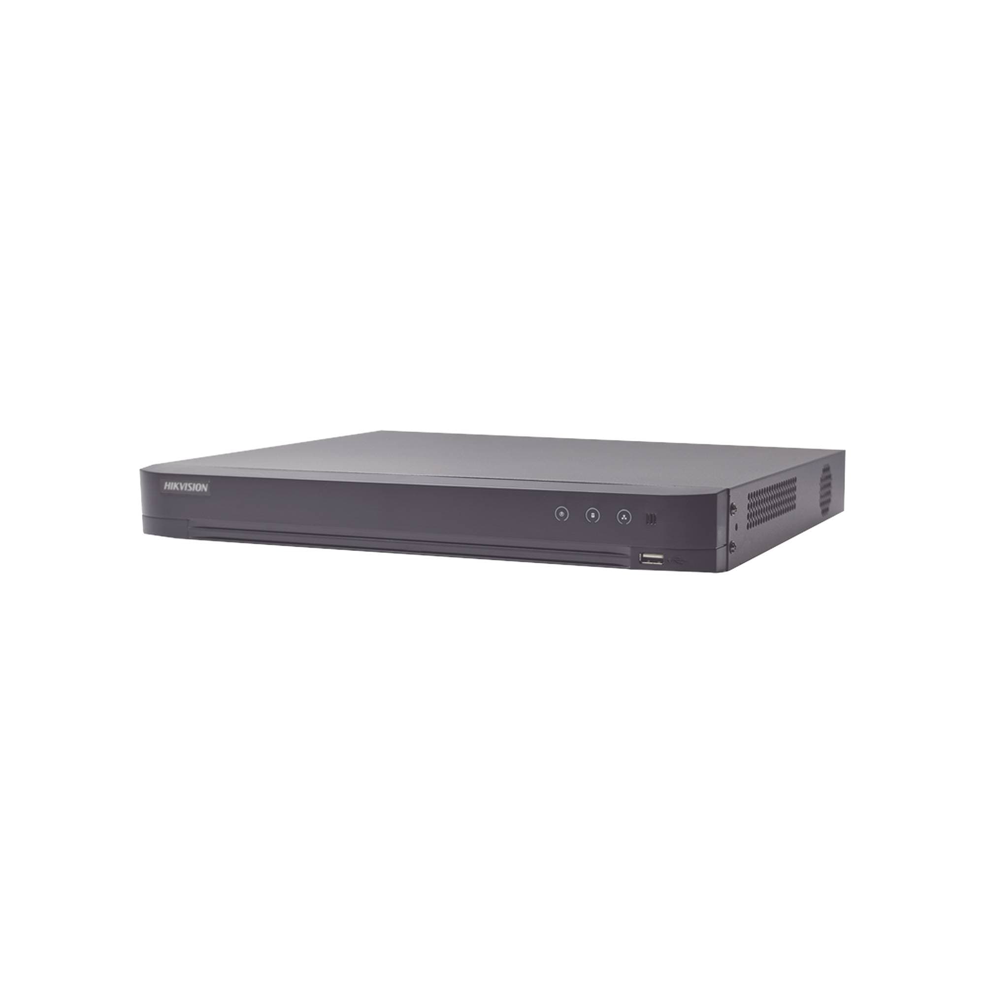 HIKVISION DVR 4CH TURBOHD + 4CH IP/ 8mp 4K/ Audio de dos vías por Coaxitron/ ACUSENSE/ Reconocimiento Facial/ 1 Bahía DD/ Salida de Video en 4K/ H.265+